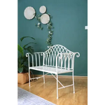 White Lavinia Iron Outdoor Bench - Furniture > Outdoor