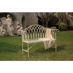 White Lavinia Iron Outdoor Bench - Furniture > Outdoor