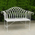 White Lavinia Iron Outdoor Bench - Furniture > Outdoor