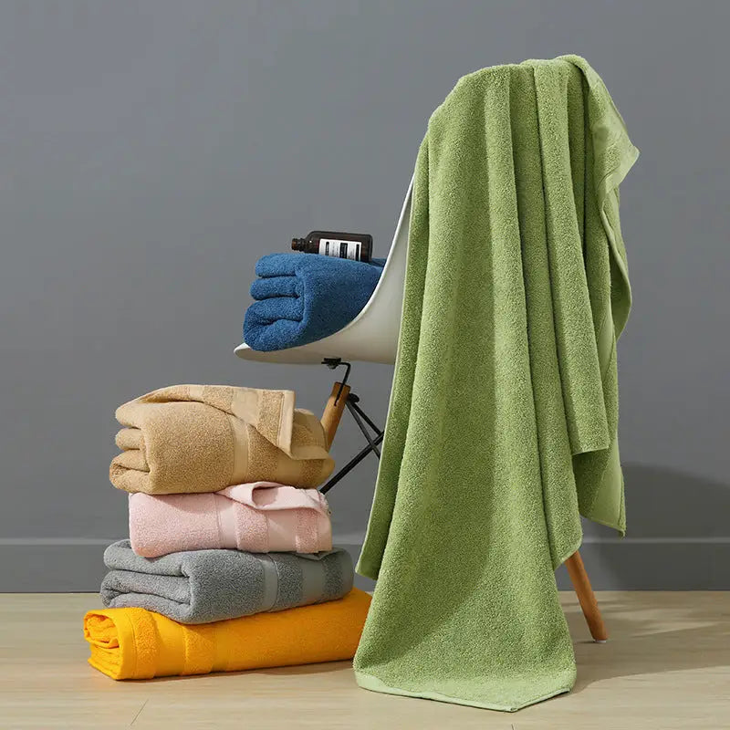 White Luxury 3-Piece 100% Cotton Towel Set - Bath Hand & Face Towels - Home & Garden > Bathroom Accessories > Bath