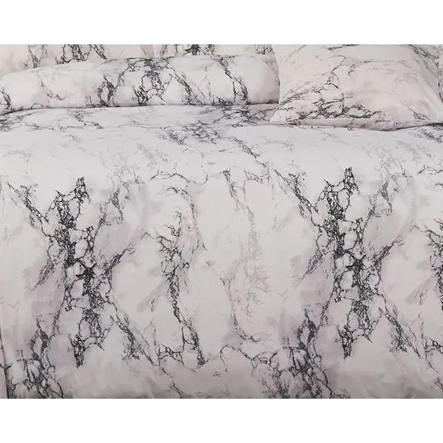 White Marble King Size Duvet Quilt Cover Set - Home & Garden > Bedding