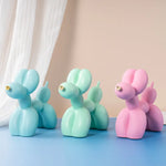 White Modern Resin Balloon Dog Sculpture - Playful Art Figurine with Golden Snout Accent - Home & Garden > Decor >