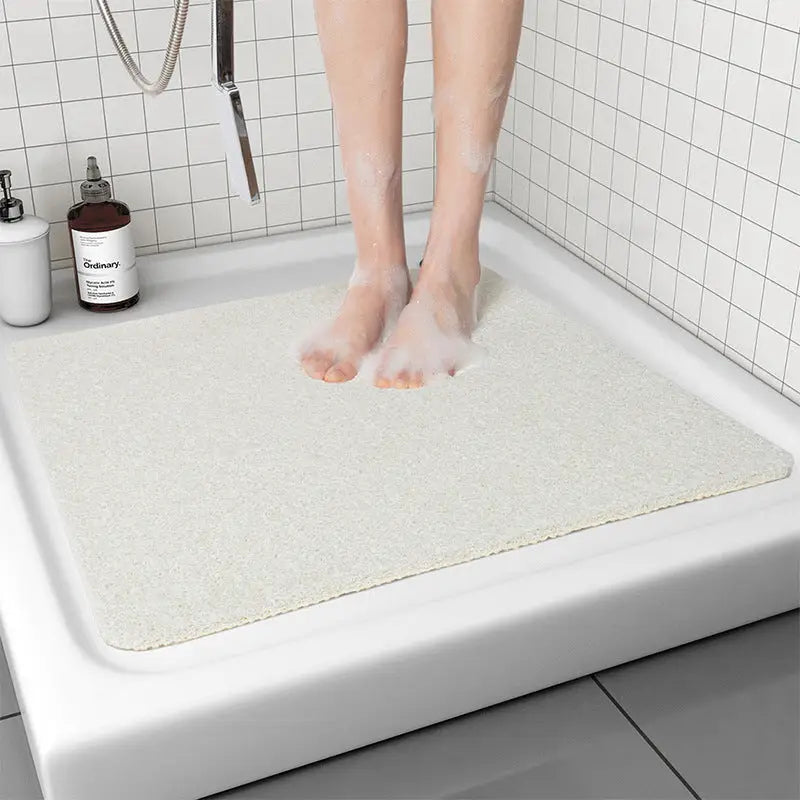 White Non-Slip Loofah-Style Bathroom Mat - Quick-Dry and Soft 40*80cm - Home & Garden > Bathroom Accessories > Bath
