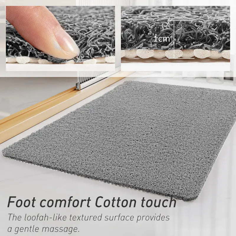 White Non-Slip Loofah-Style Bathroom Mat - Quick-Dry and Soft 44*75cm - Home & Garden > Bathroom Accessories > Bath