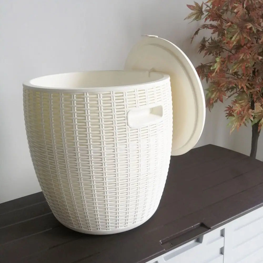 White Outdoor Bar Stool with Storage - Furniture > Outdoor