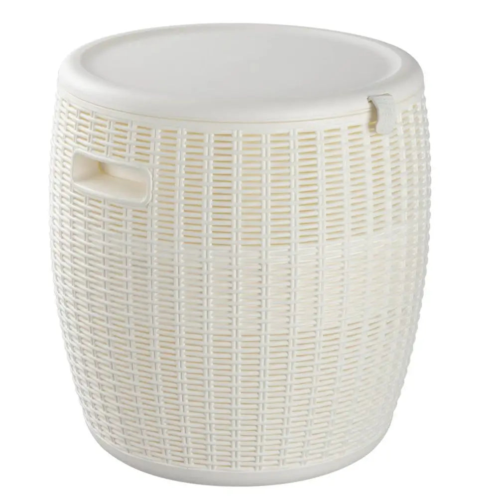 White Outdoor Bar Stool with Storage - Furniture > Outdoor