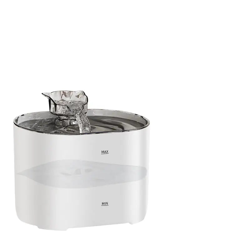 White pet automatic water dispenser plug-in intelligent version [adapter + sensor] 188 * 142 * 140mm - Pet Care > Cat