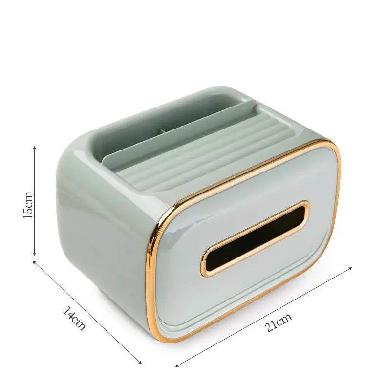 White PET Luxury Tissue Box - Multifunctional Desktop Paper Towel Organizer for Home and Living Room - Home & Garden >