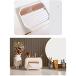 White PET Luxury Tissue Box - Multifunctional Desktop Paper Towel Organizer for Home and Living Room - Home & Garden >