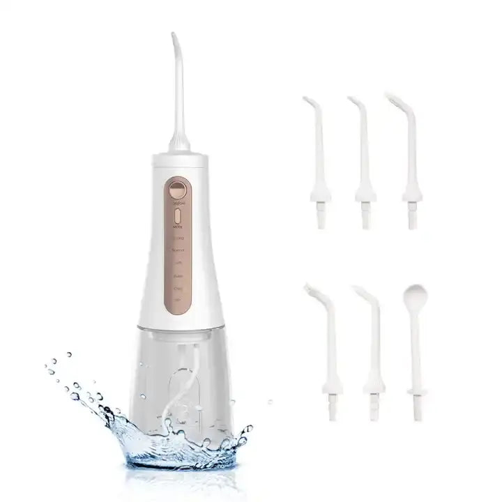 White Portable Rechargeable Water Flosser - Handheld Oral Irrigator for Teeth & Gums - Health & Beauty > Personal Care