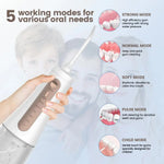 White Portable Rechargeable Water Flosser - Handheld Oral Irrigator for Teeth & Gums - Health & Beauty > Personal Care