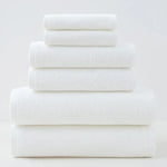 White Premium Cotton Towel Set - 6 Pieces Soft & Absorbent Bath Towels for Adults - Home & Garden > Bathroom