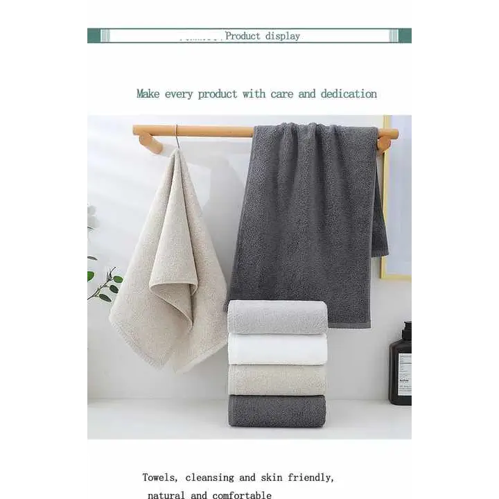 White Premium Cotton Towel Set - 6 Pieces Soft & Absorbent Bath Towels for Adults - Home & Garden > Bathroom