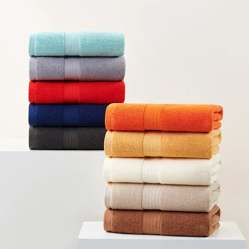 White Premium Thick Cotton Bath Towel for Adults - Soft and Absorbent Bathroom Towel - Home & Garden > Bathroom