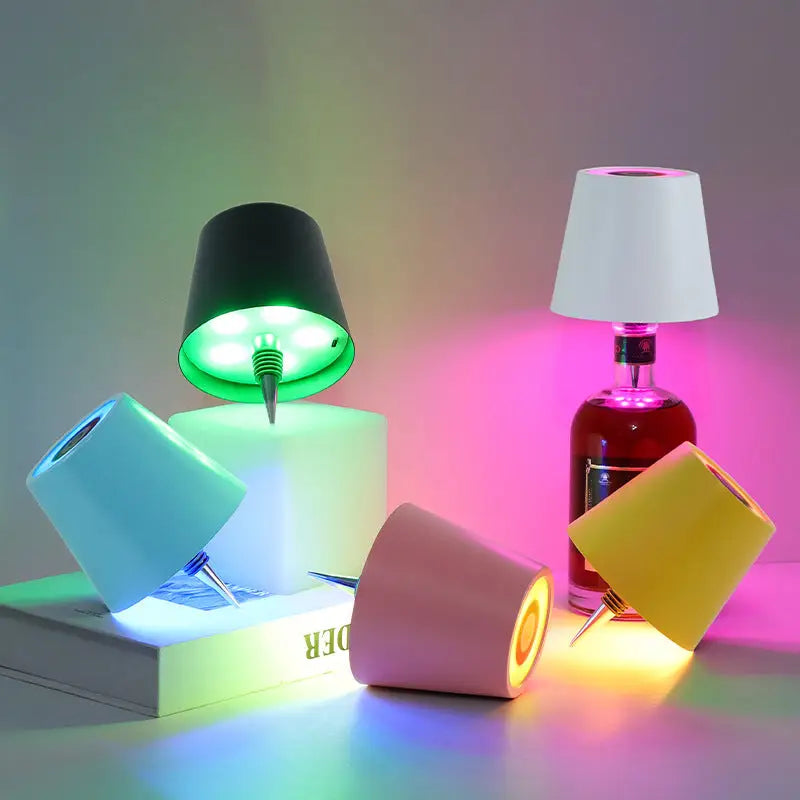 White RGB Color-Changing LED Bottle Lamp - Adjustable Smart Lighting for Home Decor - Home & Garden > Lighting > Night