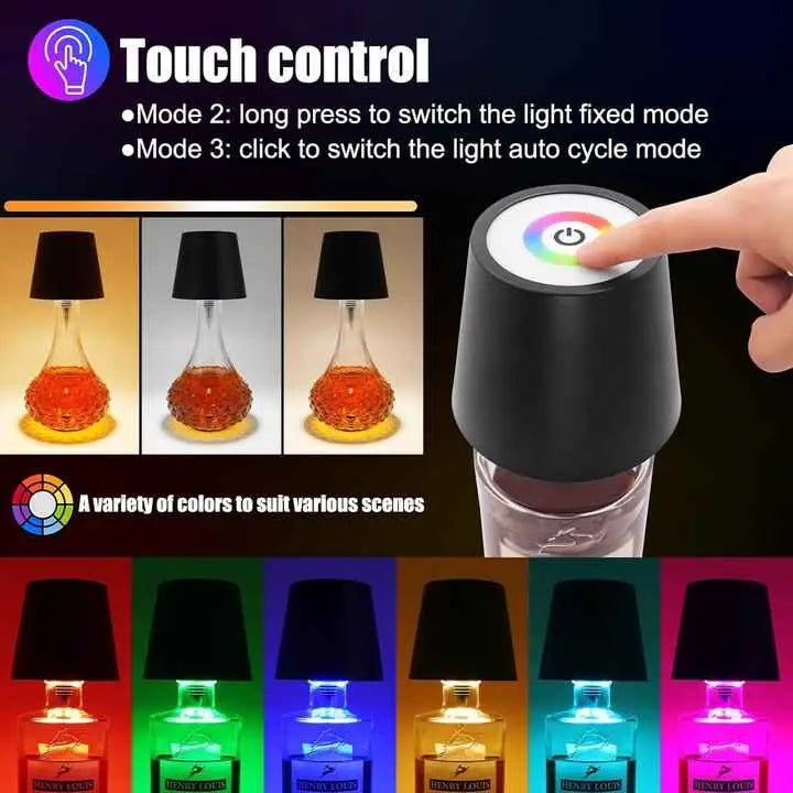White RGB Color-Changing LED Bottle Lamp - Adjustable Smart Lighting for Home Decor - Home & Garden > Lighting > Night