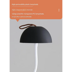 White Sleek Minimalist LED Mushroom Table Lamp - Rechargeable 3-Color Touch Control Bar & Ambient Light - Home & Garden