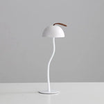 White Sleek Minimalist LED Mushroom Table Lamp - Rechargeable 3-Color Touch Control Bar & Ambient Light - Home & Garden