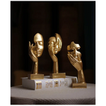 White Style 1 Elegant Abstract Face Sculpture - Modern Resin Art Figurine Hand & Mask Home Decor Accent - Home & Garden