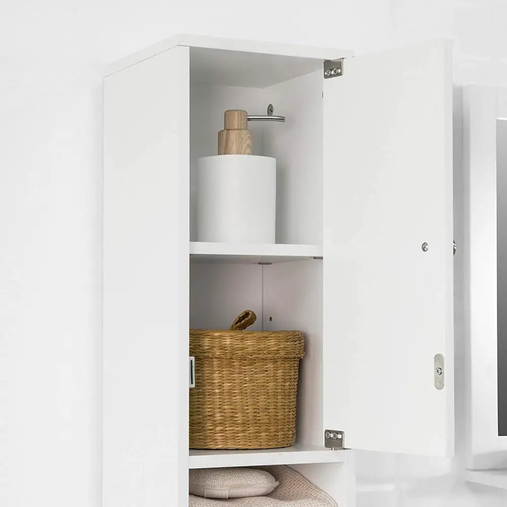 White Tall Bathroom Cabinet High Storage - Furniture > Bathroom