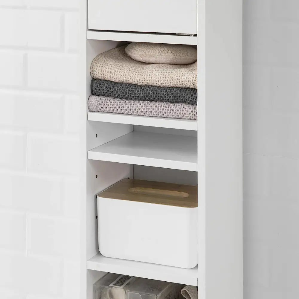White Tall Bathroom Cabinet High Storage - Furniture > Bathroom