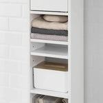 White Tall Bathroom Cabinet High Storage - Furniture > Bathroom