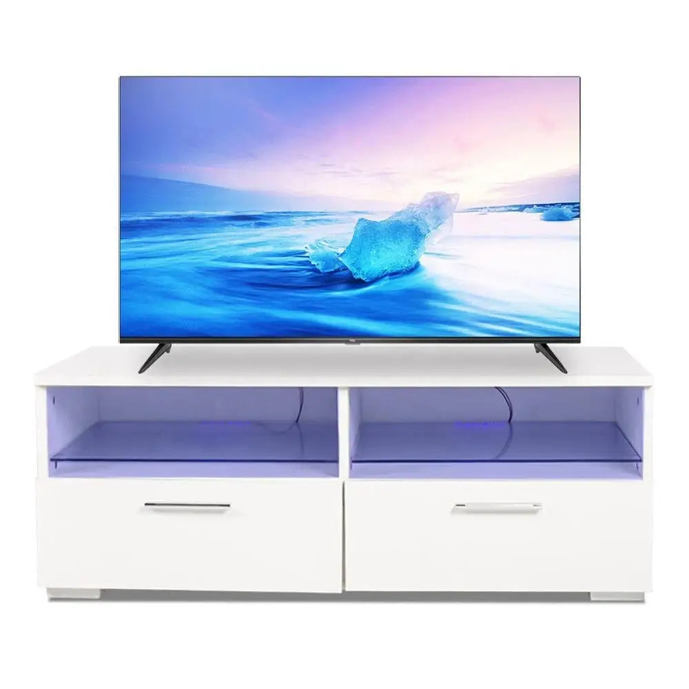 White TV Unit with LED lights with RGB remote control - Furniture > Living Room