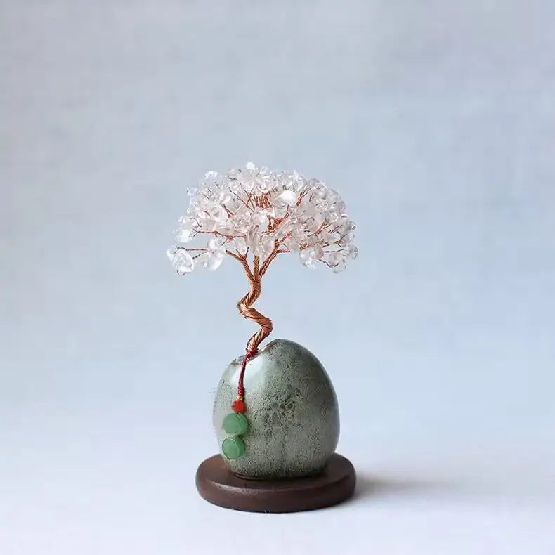 White Vintage Crystal Money Tree Figurine for Home Decoration - Home & Garden > Decor > Vases & Table Decor