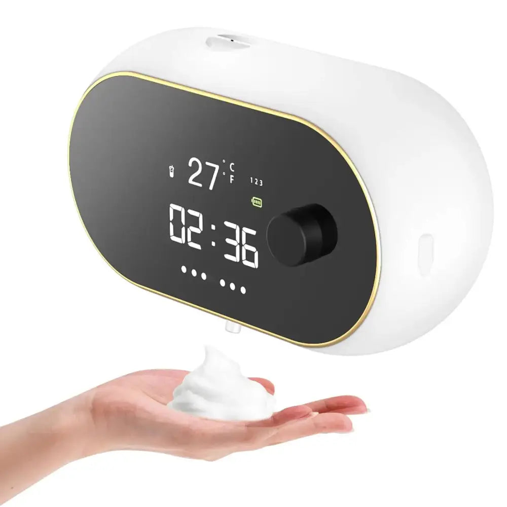 White Wall-Mounted Automatic Foam Soap Dispenser with LED Display - Furniture > Bathroom > Toilets