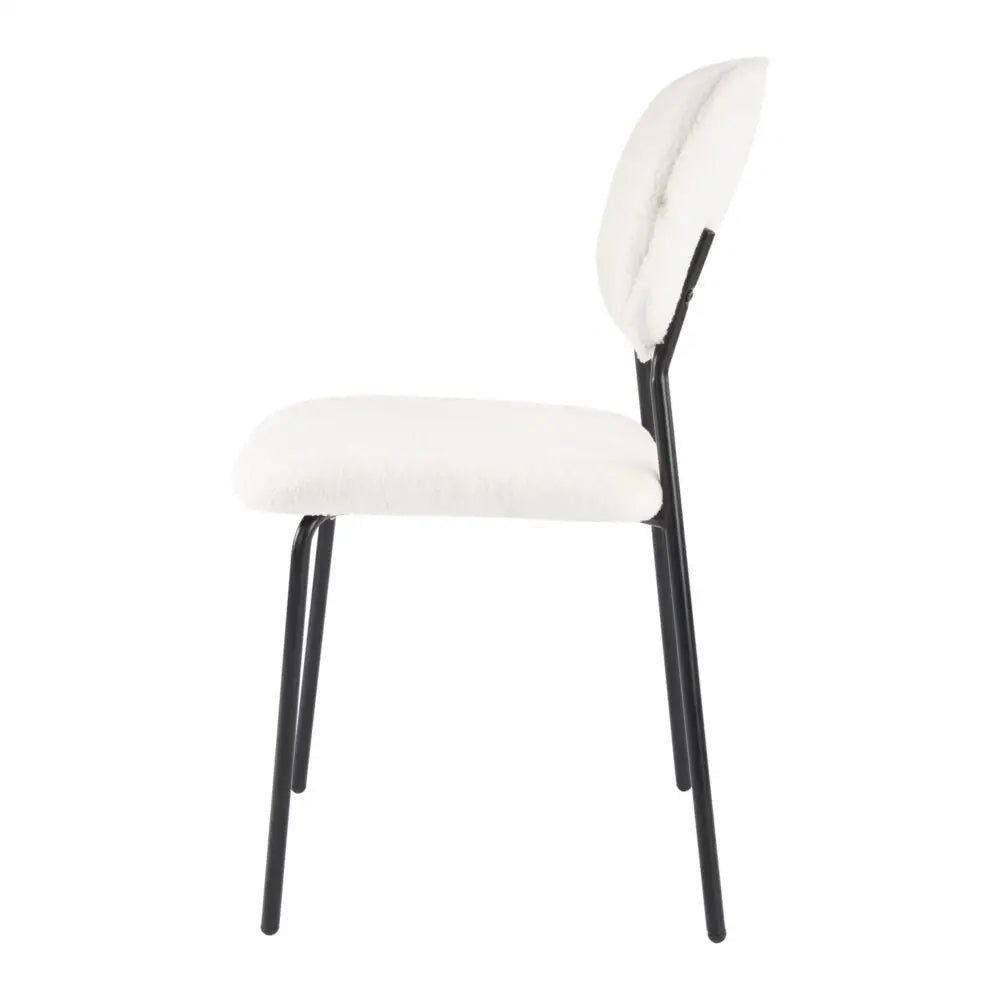 White Whisper Teddy Fabric Dining Duo - Furniture > Dining > Kitchen & Dining Chairs