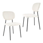 White Whisper Teddy Fabric Dining Duo - Furniture > Dining > Kitchen & Dining Chairs