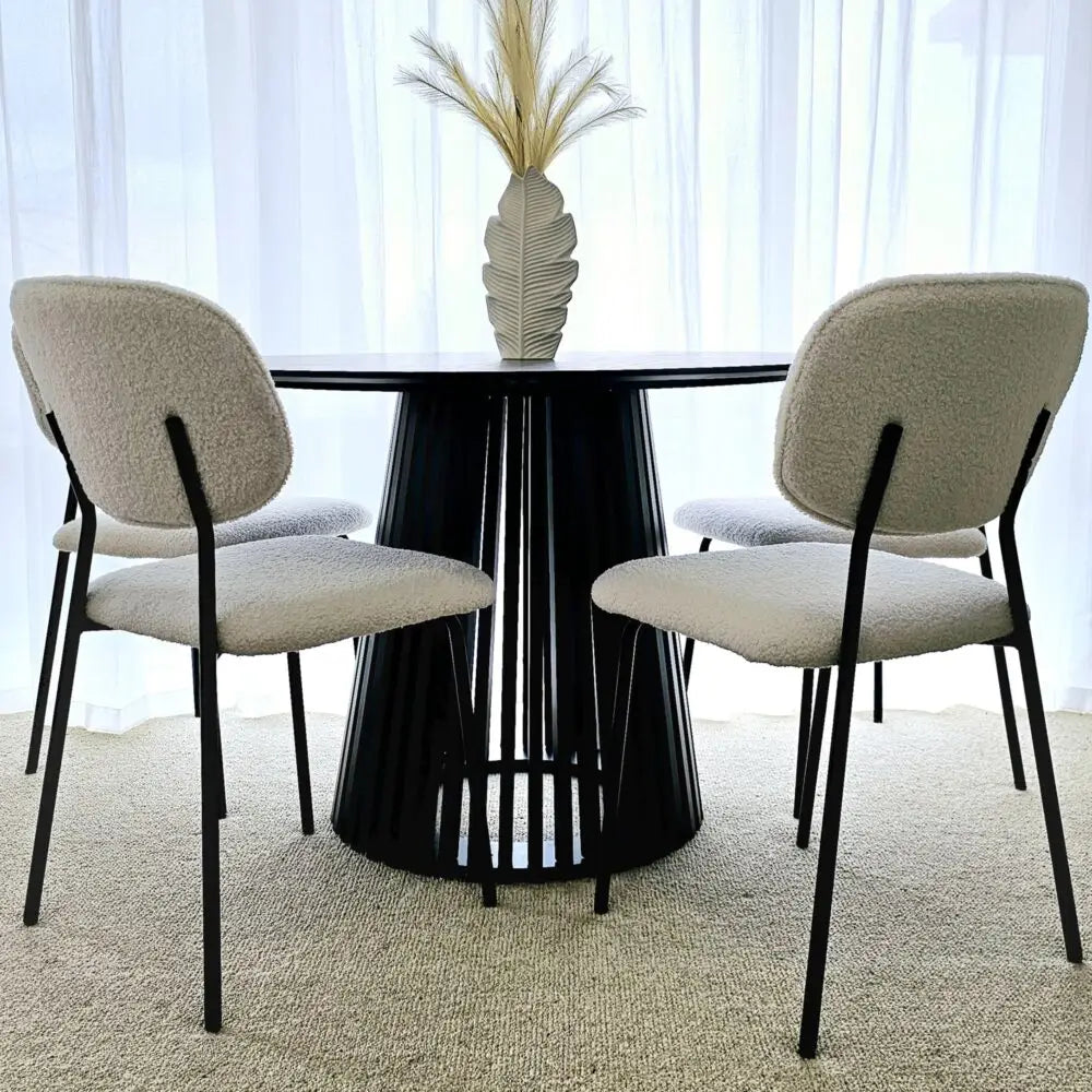 White Whisper Teddy Fabric Dining Duo - Furniture > Dining > Kitchen & Dining Chairs