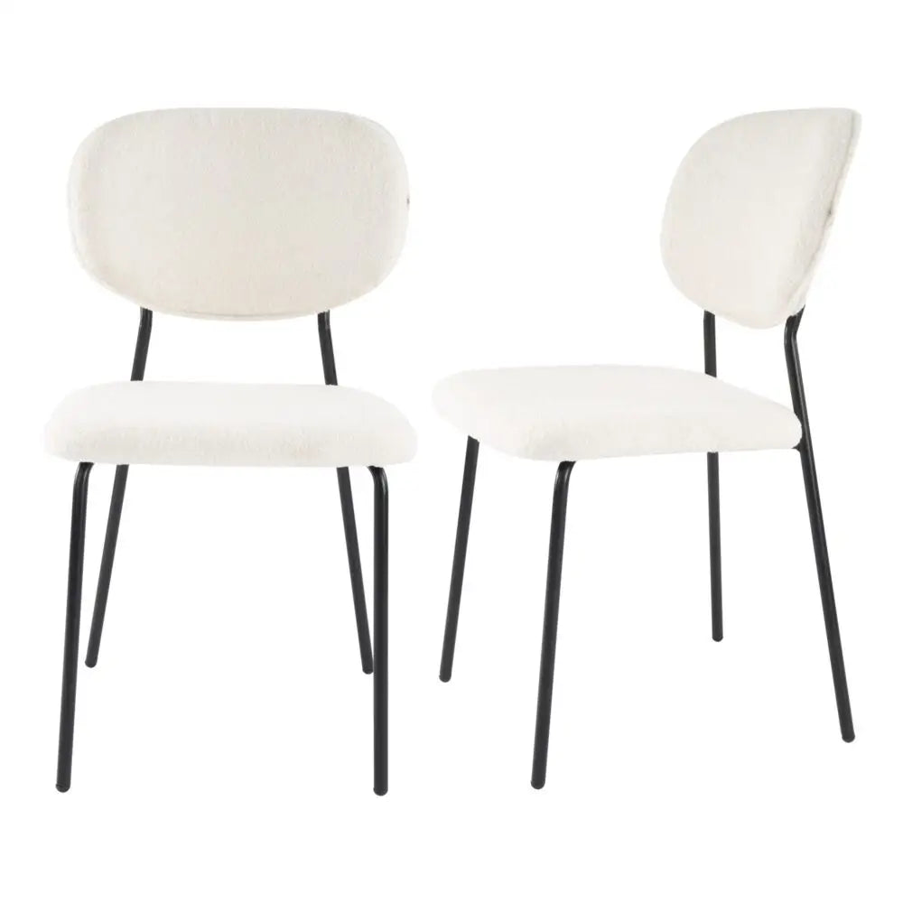 White Whisper Teddy Fabric Dining Duo - Furniture > Dining > Kitchen & Dining Chairs