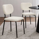 White Whisper Teddy Fabric Dining Duo - Furniture > Dining > Kitchen & Dining Chairs