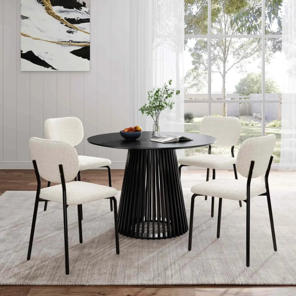 White Whisper Teddy Fabric Dining Duo - Furniture > Dining > Kitchen & Dining Chairs