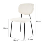 White Whisper Teddy Fabric Dining Duo - Furniture > Dining > Kitchen & Dining Chairs