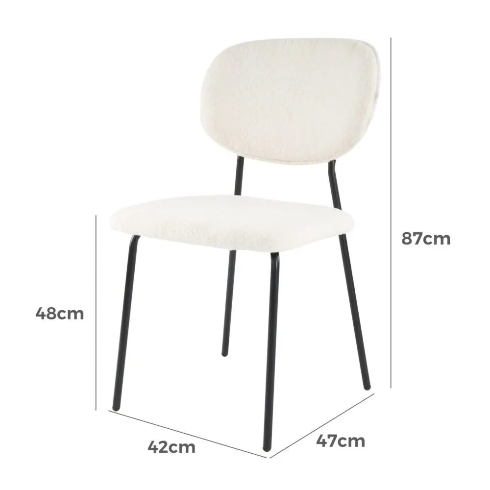 White Whisper Teddy Fabric Dining Duo - Furniture > Dining > Kitchen & Dining Chairs