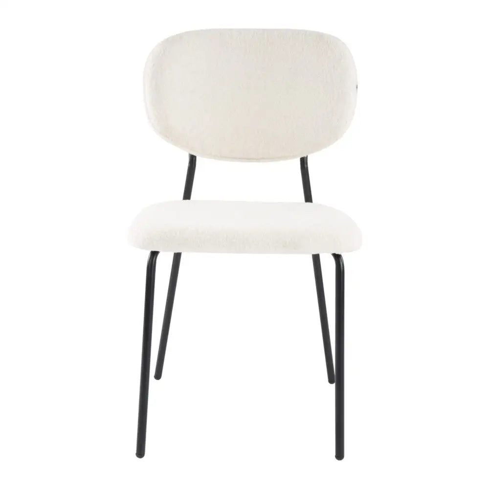 White Whisper Teddy Fabric Dining Duo - Furniture > Dining > Kitchen & Dining Chairs