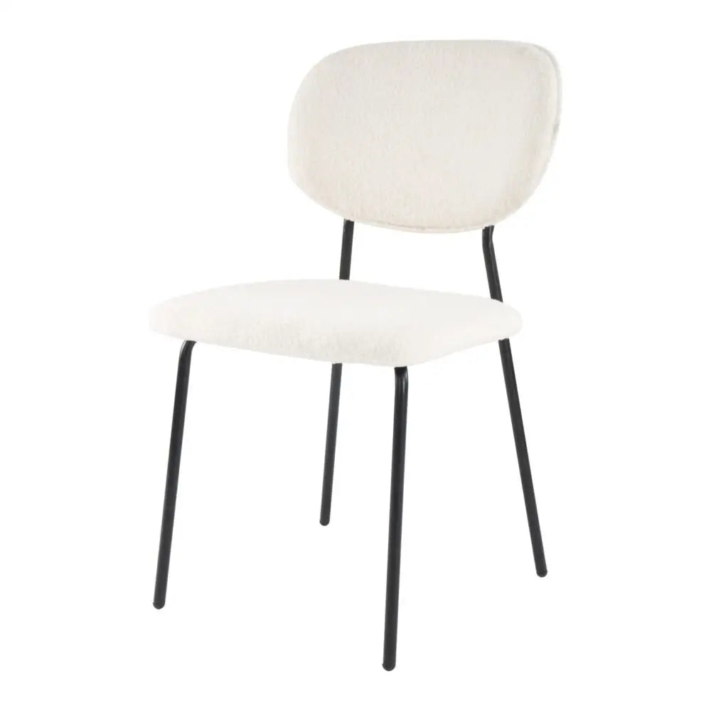 White Whisper Teddy Fabric Dining Duo - Furniture > Dining > Kitchen & Dining Chairs