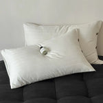 White Wide Stripes Long Staple Cotton Sateen Pillowcase Set - Jacquard Striped Pure Cotton 48x74cm (Pair) - Home &