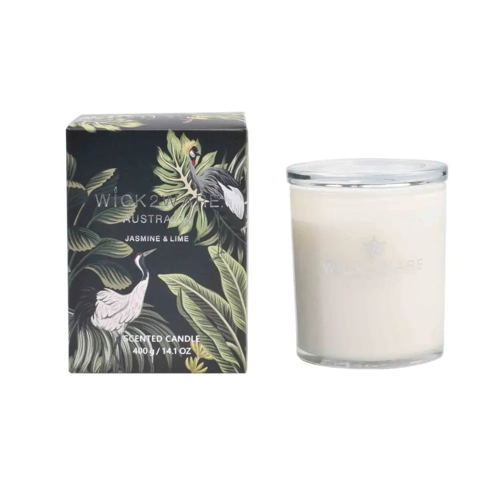 Wick2Ware Australia Scented Candle Jasmine and Lime 400g/14.1 OZ - Home & Garden > Decor