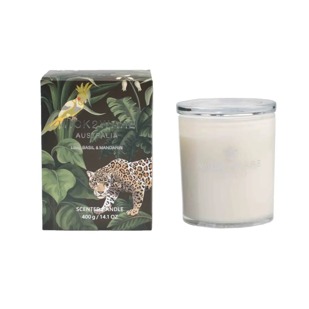Wick2Ware Australia Scented Candle Lime Basil and Mandarin 400g/14.1 OZ - Home & Garden > Decor