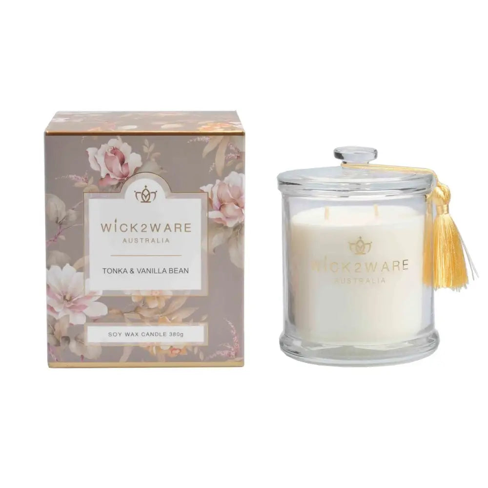 Wick2Ware Australia Scented Candle Tonka & Vanilla Bloom 380g/14.1 OZ - Home & Garden > Decor