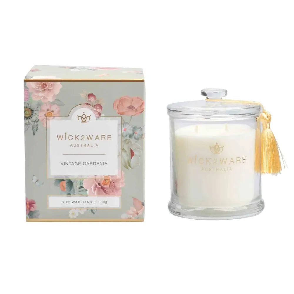 Wick2Ware Australia Scented Candle Vintage Gardenia 380g/14.1 OZ - Home & Garden > Decor