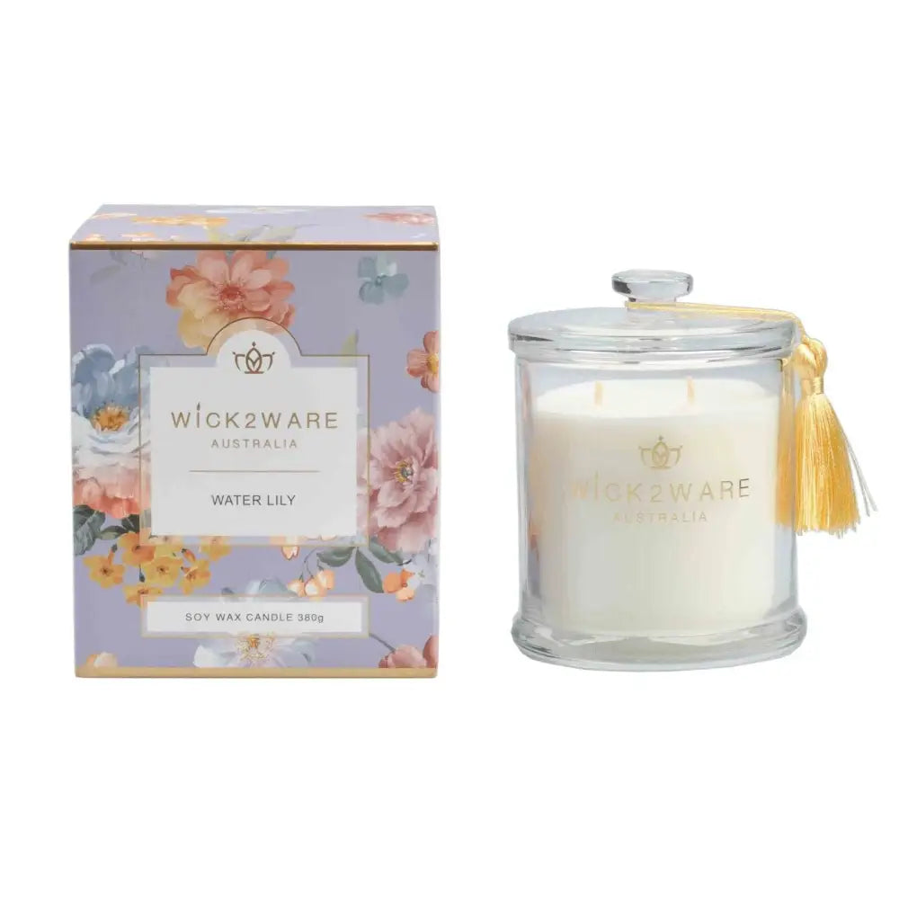Wick2Ware Australia Scented Candle Water Lily 380g/14.1 OZ - Home & Garden > Decor