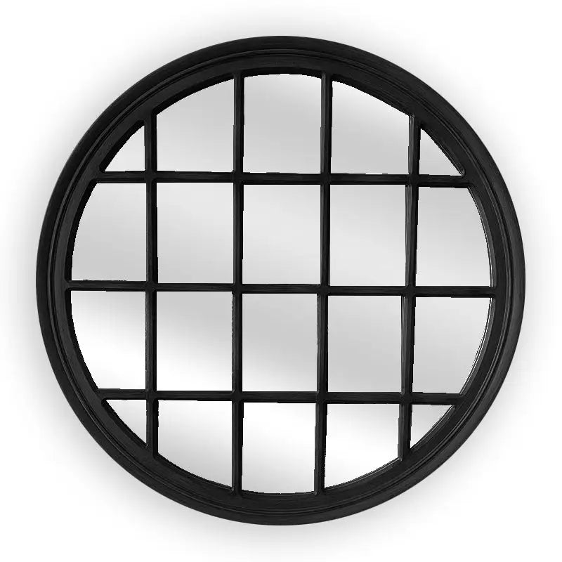 Window Style Mirror - Black Circle 100cm - Home & Garden > Decor