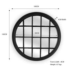 Window Style Mirror - Black Circle 100cm - Home & Garden > Decor