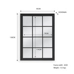 Window Style Mirror - Black Rectangle 95cm x 130cm - Home & Garden > Decor