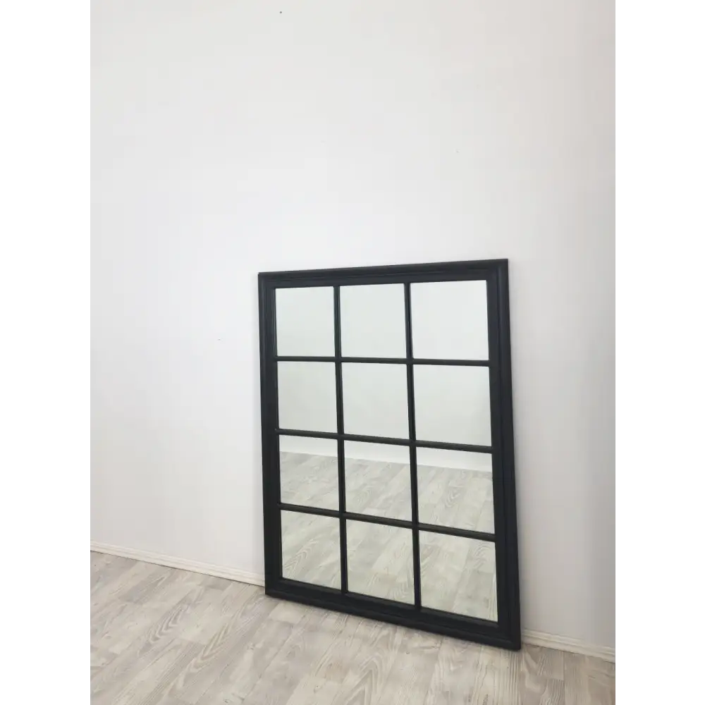 Window Style Mirror - Black Rectangle 95cm x 130cm - Home & Garden > Decor