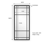 Window Style Mirror Full Length - Black 80 CM x 180 CM - Home & Garden > Decor > Mirrors